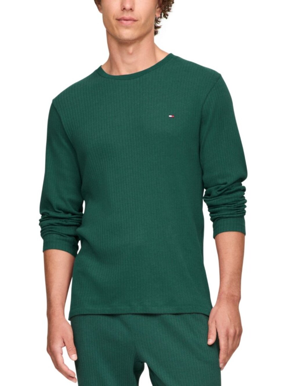 Tommy Hilfiger Mens Thermal Long-Sleeve Paja Spruce M